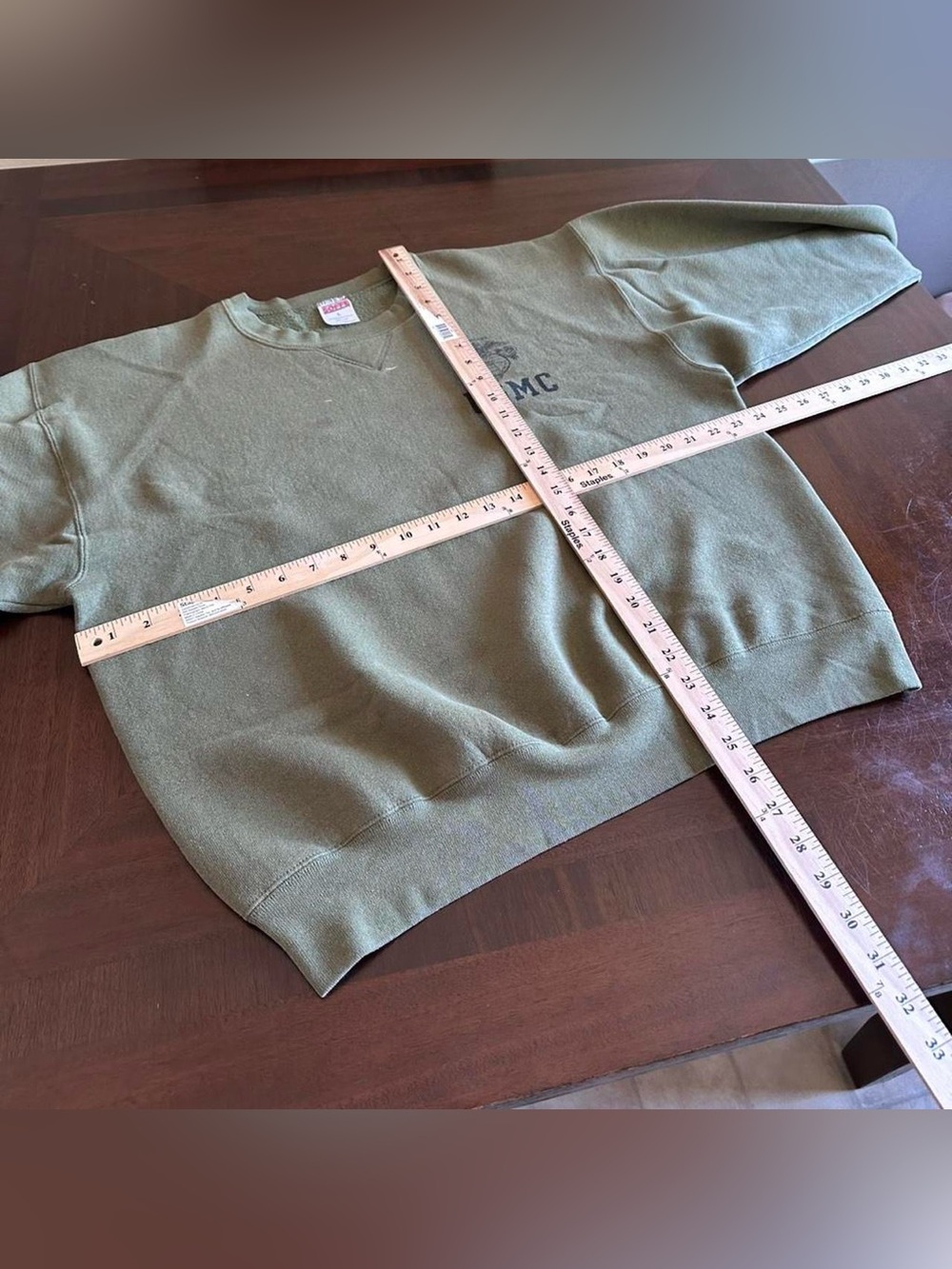 Vintage USMC Soffe Olive Green Sweatshirt Men’s L Made in USA - Picture 5 of 6